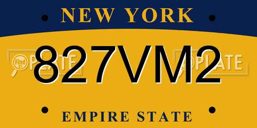 827VM2 New York License Plate