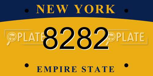 8282 New York License Plate