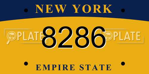 8286 New York License Plate