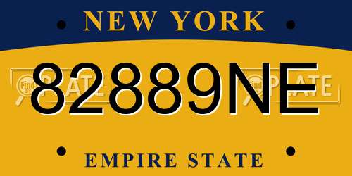 82889NE New York License Plate