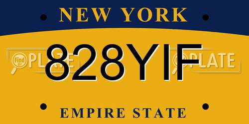 828YIF New York License Plate