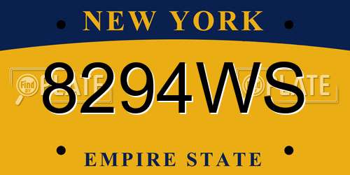 8294WS New York License Plate