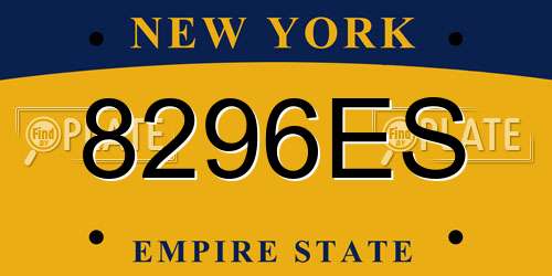 8296ES New York License Plate