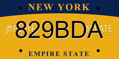 829BDA New York License Plate