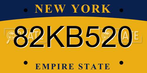 82KB520 New York License Plate