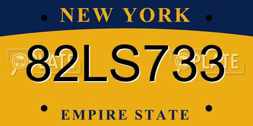 82LS733 New York License Plate