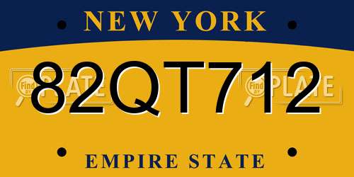 82QT712 New York License Plate