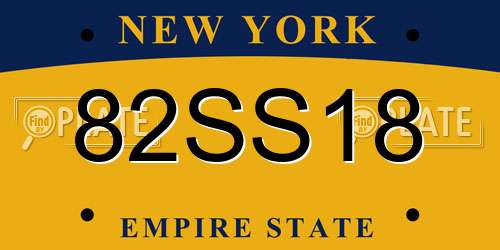 82SS18 New York License Plate