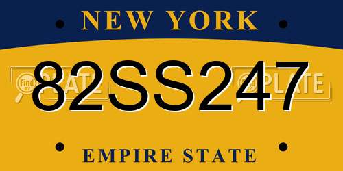 82SS247 New York License Plate