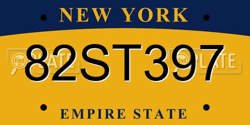 82ST397 New York License Plate