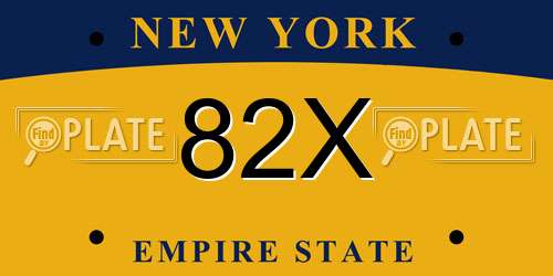 82X New York License Plate