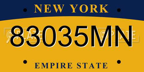 83035MN New York License Plate