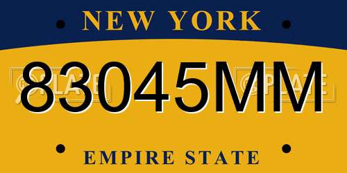 83045MM New York License Plate