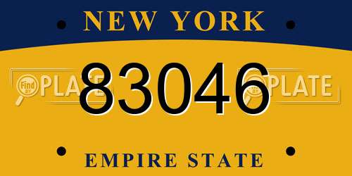83046 New York License Plate