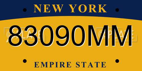 83090MM New York License Plate