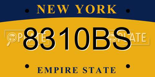 8310BS New York License Plate