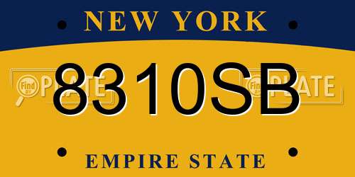 8310SB New York License Plate