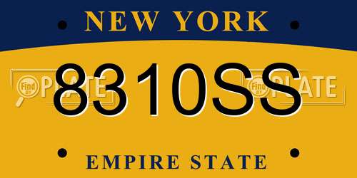 8310SS New York License Plate
