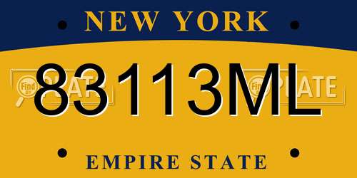 83113ML New York License Plate