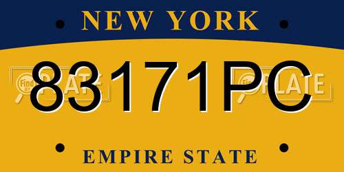 83171PC New York License Plate