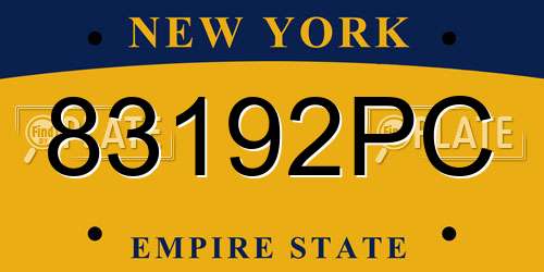 83192PC New York License Plate