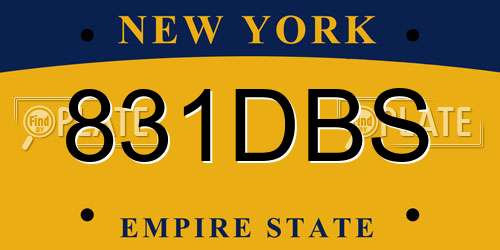 831DBS New York License Plate