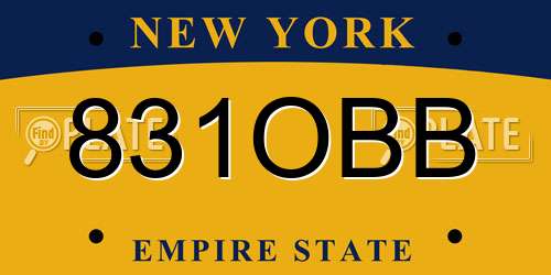 831OBB New York License Plate