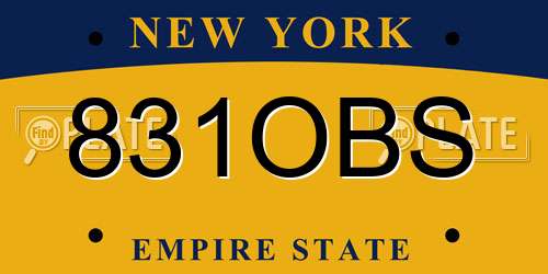 831OBS New York License Plate
