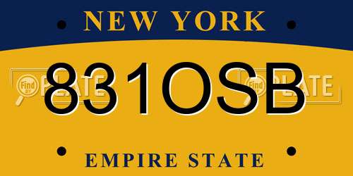 831OSB New York License Plate