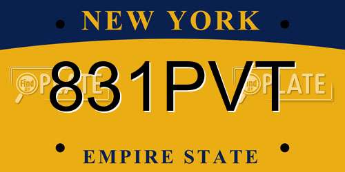 831PVT New York License Plate