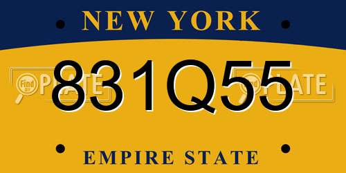 831Q55 New York License Plate