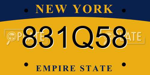 831Q58 New York License Plate