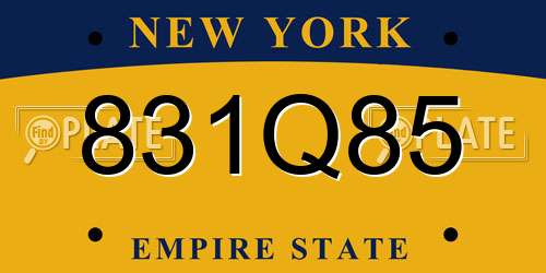 831Q85 New York License Plate