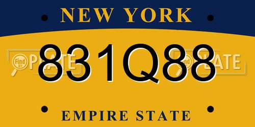 831Q88 New York License Plate