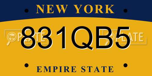 831QB5 New York License Plate