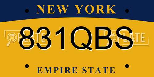 831QBS New York License Plate