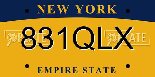 831QLX New York License Plate