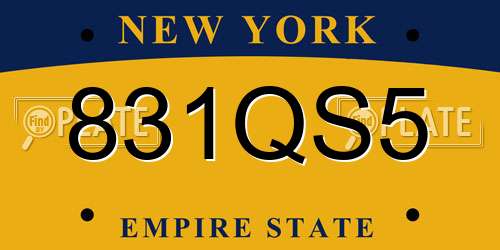 831QS5 New York License Plate