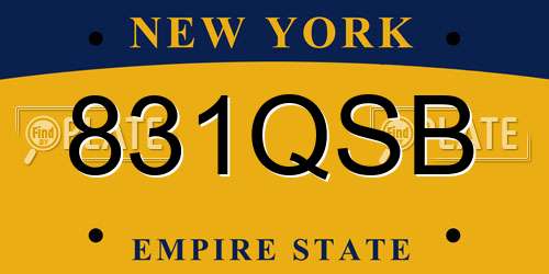 831QSB New York License Plate