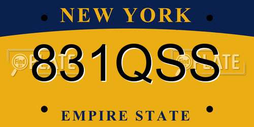 831QSS New York License Plate