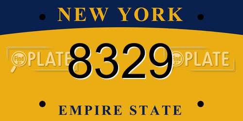 8329 New York License Plate