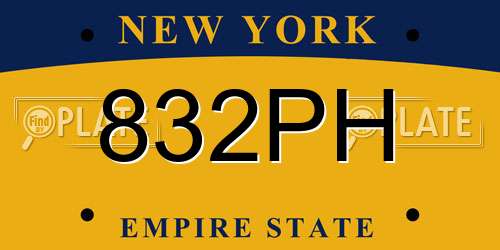 832PH New York License Plate