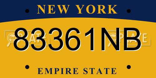 83361NB New York License Plate