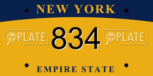 834 New York License Plate