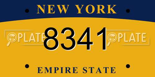 8341 New York License Plate
