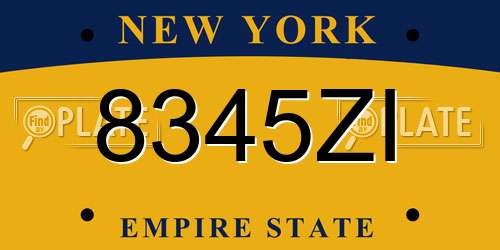 8345ZI New York License Plate