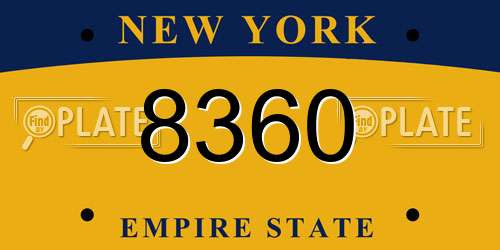 8360 New York License Plate