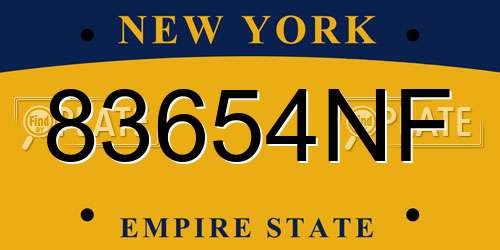 83654NF New York License Plate