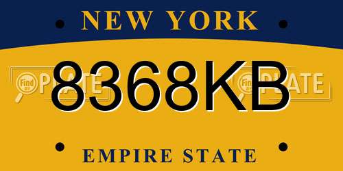 8368KB New York License Plate