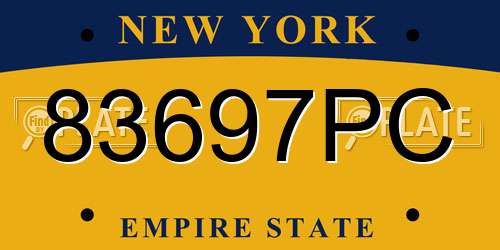 83697PC New York License Plate